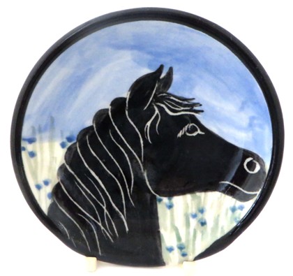 Horse Black -Deluxe Spoon Rest - Click Image to Close